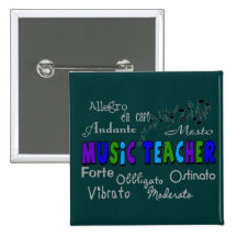 Music Teacher Terminology Design Pins