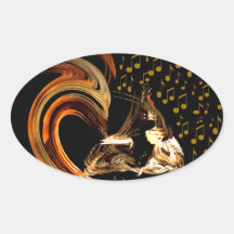 Music To My Soul_ Oval Sticker