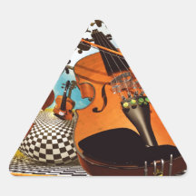 Music Violin Triangle Stickers