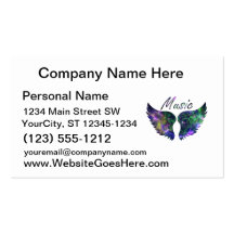 Music wings nova 1 purple green business card template