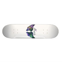 Music wings nova 1 purple green skateboard deck