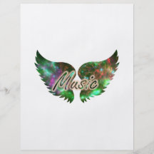Music wings overlay 1 purple green full color flyer