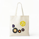 Musical 45 records and an insert - retro canvas bag