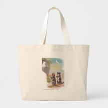 Musical Cats Play for Kitty Vintage New Year Canvas Bag