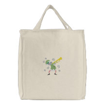 Musical Christmas - Elf Embroidered Tote Bag