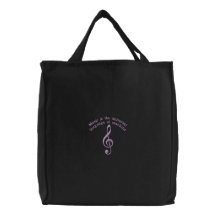 Musical Clef with Longfellow Quote Tote Bag