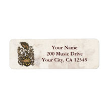 Musical Coat of Arms Custom Return Address Label