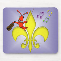 Musical Fleur de Lys Crawfish Tapis De Souris