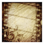 MUSICAL GRUNGE DIGITAL TEMPLATE SEPHIA MUSIC NOTES PHOTOGRAPH