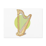 musical harp postcards