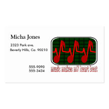 Musical Heartbeat Business Card Templates