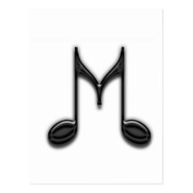 Musical "M" Letter Post Card