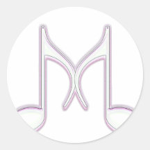 Musical "M" Letter Sticker