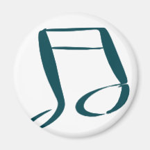Musical Note Blue Green Refrigerator Magnets