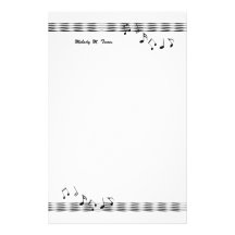 Musical Note Waves Customized Stationery