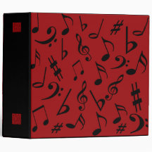 Musical Notes Binder - Red