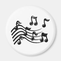 musical notes black refrigerator magnets