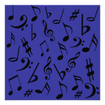 Musical Notes Customizable Invitation Blue
