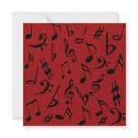 Musical Notes Customizable Invitation Red & Black
