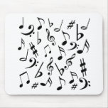 Musical Notes Mousepad - Black and White
