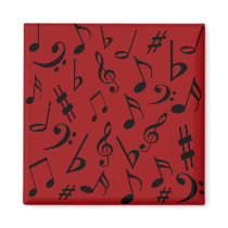 Musical Notes Music Magnet - Red