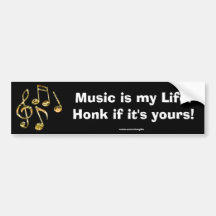 MUSICAL Notes Music Theme Bumper Sticker