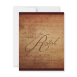 Musical Recital Antique Sheet Music Custom Personalized Invite