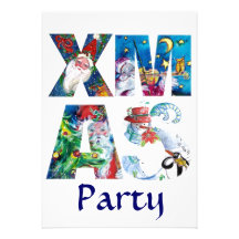 MUSICAL SANTA  AND SNOWMAN  XMAS NIGHT PARTY ANNOUNCEMENT