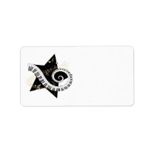 Musical Star golden notes Personalized Address Labels