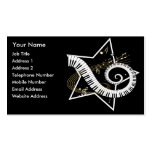 Musical Star golden notes Music Business cards