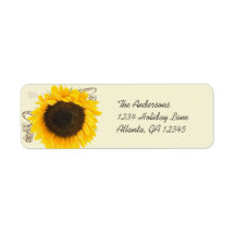 Musical Sunflower Return Address Labels