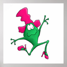 Musical Theatre Frog with Pink Shoes Art Print