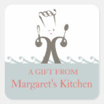 Musical wink chef food gift tag stickers