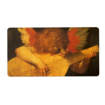 Musician Angel by Rosso Fiorentino, Vintage Art Custom Shipping Label