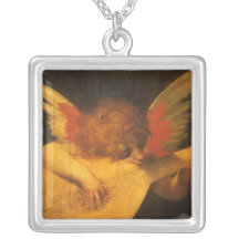 Musician Angel by Rosso Fiorentino, Vintage Art Custom Necklace
