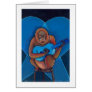 Musician cards fun art blues guitarist orangutan