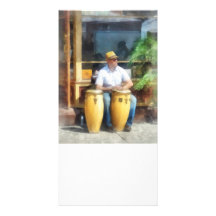 Musician - Playing Bongo Drums Custom Photo Card