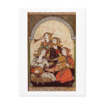 Musicians, medieval music postcard