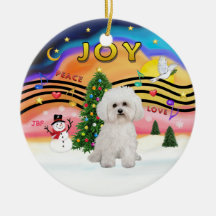 Musique 2 de Noël - Bichon Frise 2 Ornement