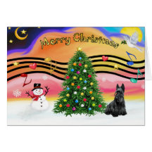 Musique 2 de Noël - écossais Terrier Carte