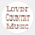 Musique country adhésif rond