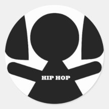 Musique de hip hop, écouteurs, amour de hip-hop adhésif rond