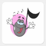 musique mignonne de chant personnage de dessin ani autocollants