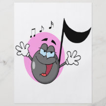 musique mignonne de chant personnage de dessin ani prospectus en couleur