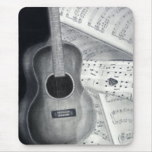 Musique Mousepad de guitare et de feuille Tapis De Souris