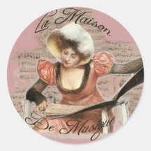 Musique Round Sticker
