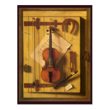 Musique toujours Harnett, cru de violon de la vie  Cartes Postales