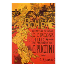 Musique vintage de Nouveau d'art ; Opéra de Boheme Invitations