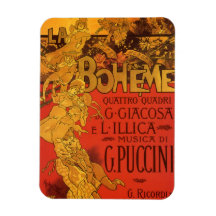 Musique vintage de Nouveau d'art ; Opéra de Boheme Magnets Rectangulaires