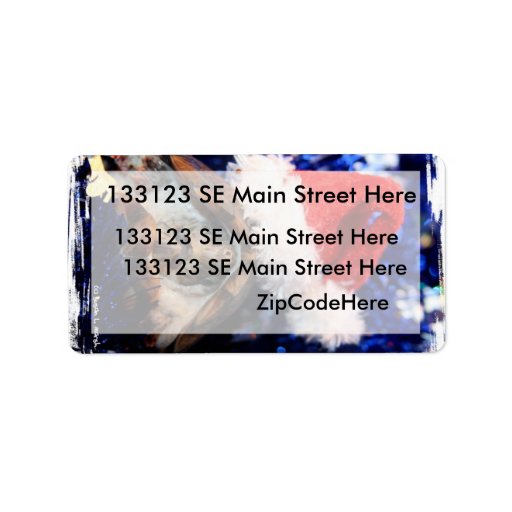 Musk Turtle Wearing Santa Hat Mouth Open Address Label